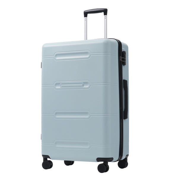English Elm 6 Piece Hardshell Abs Travel Set with Spinner Wheels Combination Lock and Toiletry Bag Light Blue N732P391465N