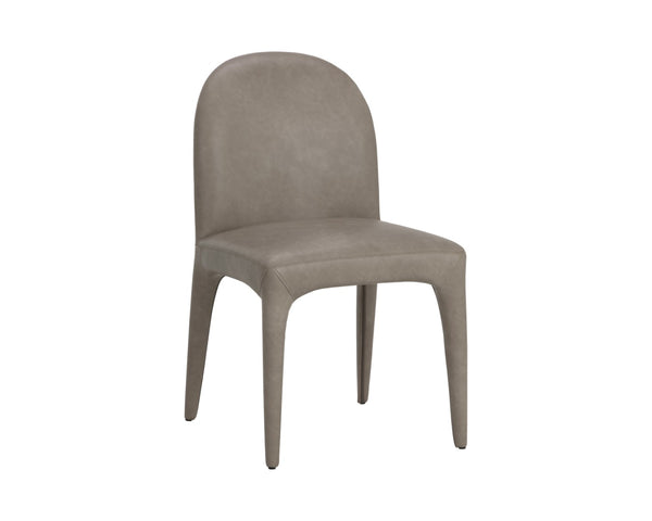 Sunpan TAMINA Dining Chair - Ergonomic Ivanhoe Mineral Faux Leather, Sculptural Design for Modern Spaces 112294