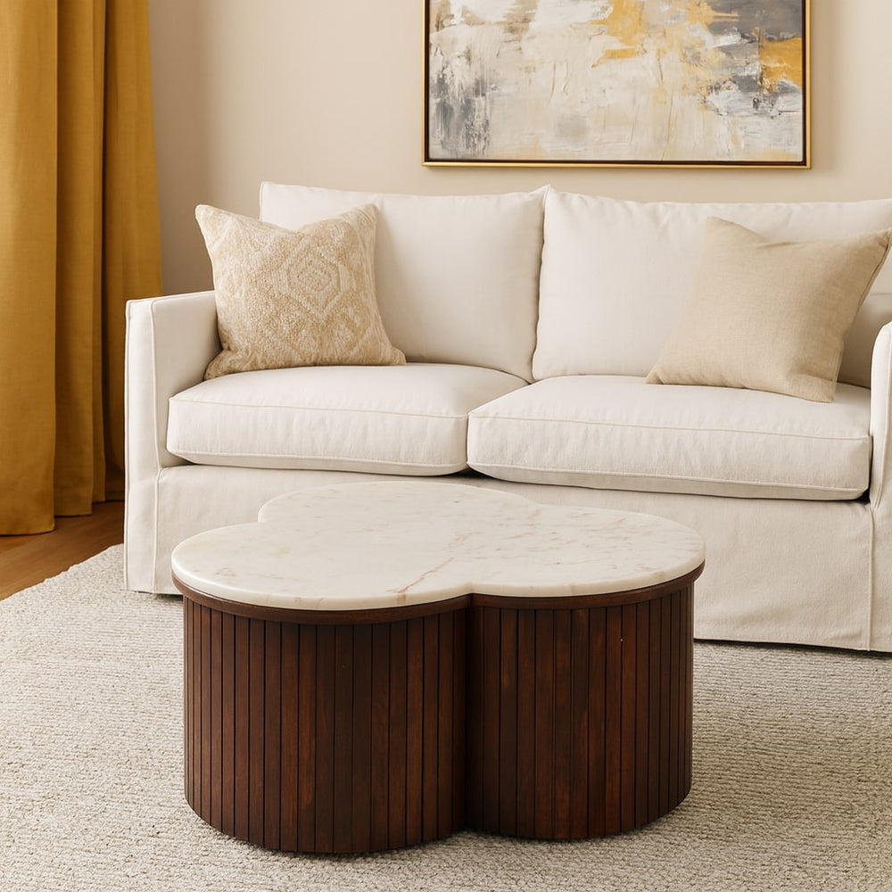 English Elm Artisan Solid Mango Wood Square Coffee Table Handcrafted Warm Mocha Living Room B182P433892