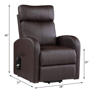 English Elm Ricardo Brown Synthetic Leather Power Lift Recliner For Effortless Comfort & Supportive Design B2726P279127-GIGA