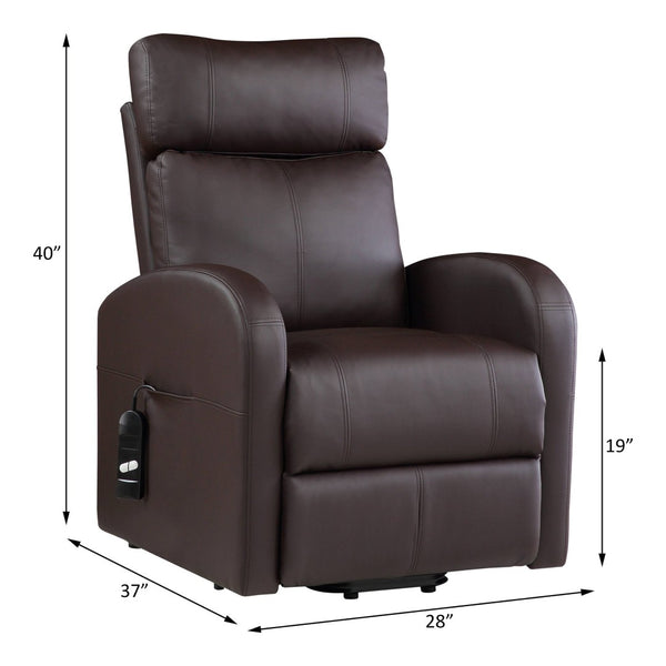English Elm Ricardo Brown Synthetic Leather Power Lift Recliner For Effortless Comfort & Supportive Design B2726P279127-GIGA