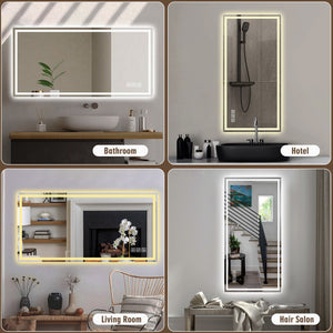 English Elm 48 in Led Vanity Wall Mirror Dimmable Anti-fog Copper-free Glass Spa Bath W2709P433629