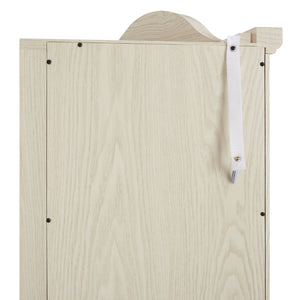 English Elm Lighted Corner Curio Cabinet With Adjustable Shelves & Integrated Lighting - Elegant White Oak Display W1758P300125