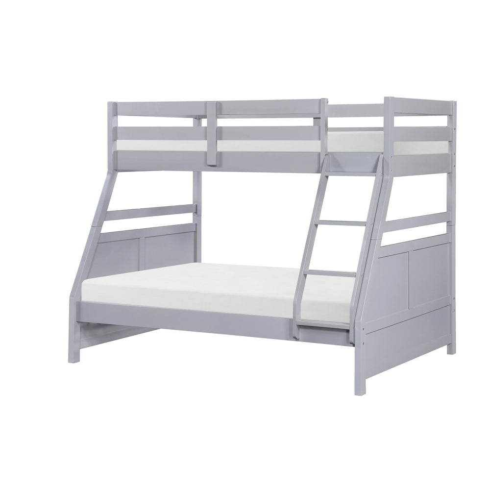 English Elm Bunk Bed Twin Over Solid Wood Frame with Guard Rails for Kids Shared Rooms Gray B011S02317