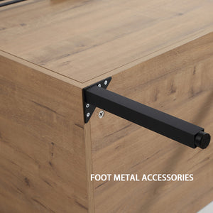 English Elm 36 Dual-Function Bathroom Vanity 36" Freestanding or Wall-Mount Cabinet, Eco Plywood, Shelf, Feet W999123987