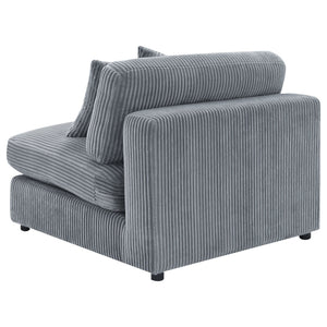 English Elm Cassidy Corduroy Armless Lounge Chair Plush Modular Seating for Living Rooms Fog B062P440340