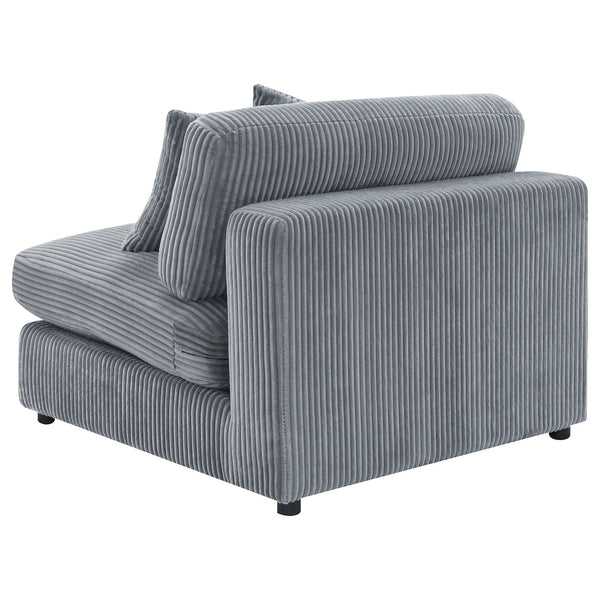 English Elm Cassidy Corduroy Armless Lounge Chair Plush Modular Seating for Living Rooms Fog B062P440340