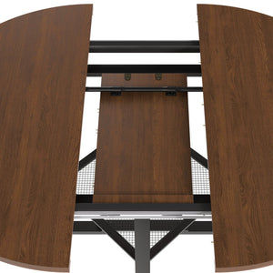 English Elm 59-inch Expandable Glass Top Dining Set Seats 8 with Upholstered Chairs X-base W2700S00112