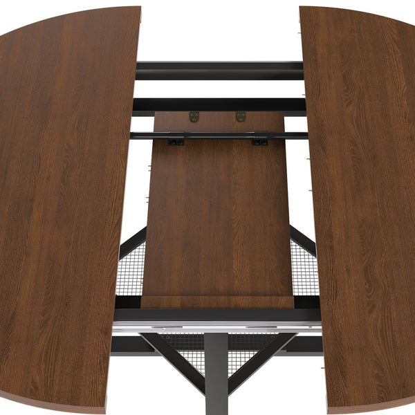 English Elm 59-inch Expandable Glass Top Dining Set Seats 8 with Upholstered Chairs X-base W2700S00112