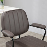 Vinsetto Microfiber Office Chair with Swivel Wheels, Adjustable Height & Tilt, Light Brown