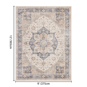 English Elm Premier Ivory Low Pile Area Rug Classic Pattern for Living Room and Dining Spaces B186P479388