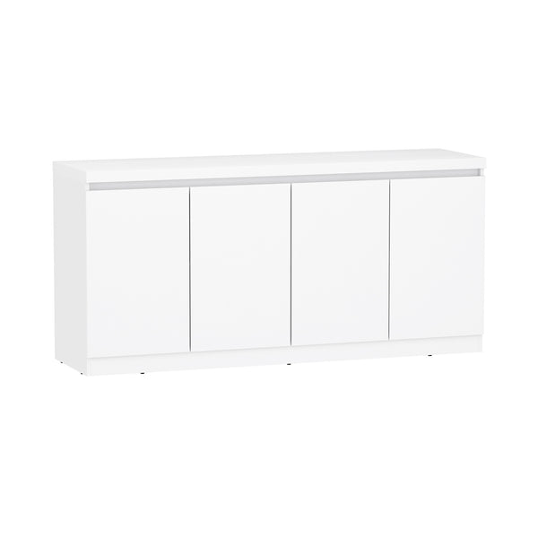 English Elm Griffin 62" Sideboard with Soft-Close Doors and Fixed Shelves for Sleek Modern Storage Solutions White B365P397667