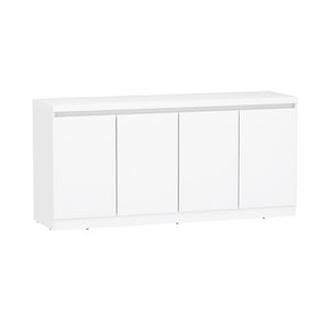 English Elm Viennese 62" Sideboard White — Spacious 6-Shelf 4-Door Console Cabinet for TV up to 60", Closed Base B365P398543