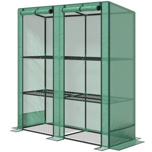 English Elm Lean-to Greenhouse Steel Frame Uv Cover Wall Mount Compact Garden Growing Shelter T3971P414540