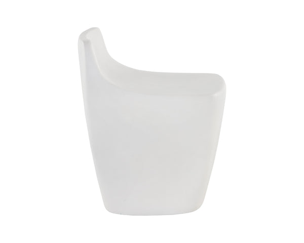 Sunpan Ledger Stool - Contemporary Sculpted Design in Sealed Concrete for Indoor and Covered Outdoor Spaces White
