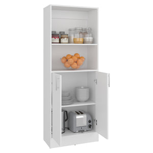 English Elm Juls Tall Slim Pantry Cabinet with Open Shelves for Kitchen or Laundry Room B200P474237