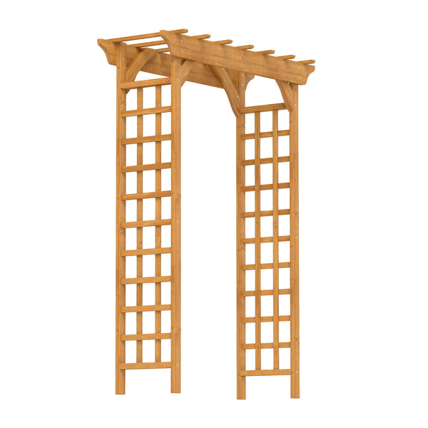 English Elm Wooden Garden Arch Solid Frame Backyard Trellis for Climbing Plants Wedding Ceremony W2640P225585