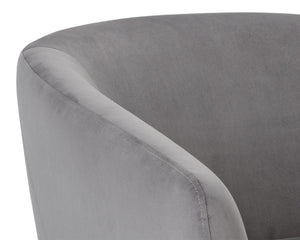 Sunpan Treviso Modern Swivel Lounge Chair with Angular Base - Stylish, Durable, and Easy to Clean Design Antonio Charcoal