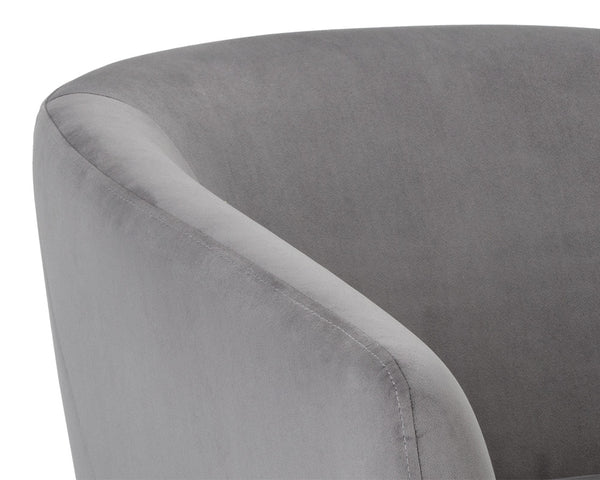 Sunpan Treviso Modern Swivel Lounge Chair with Angular Base - Stylish, Durable, and Easy to Clean Design Antonio Charcoal