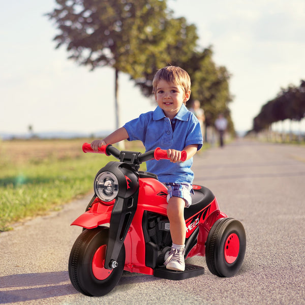 English Elm Qaba 6v Toddler Electric Motorbike with Bubble Machine Led Light and Music Red W2225P249813