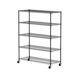 Hearth and Haven Yoke Five Layer Storage Rack with Wheels and Metal Frame, Black W1668P162573