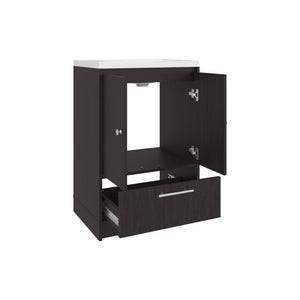 English Elm Colville Floating Wall Mount Vanity Cabinet Matte Finish Modern Bathroom Storage Black B092P439920