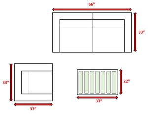 English Elm 3-Person Coastal HDPE Wicker Patio Set with 5” Olefin Cushions, Rust-Resistant Frame, No Assembly Needed B120S00116