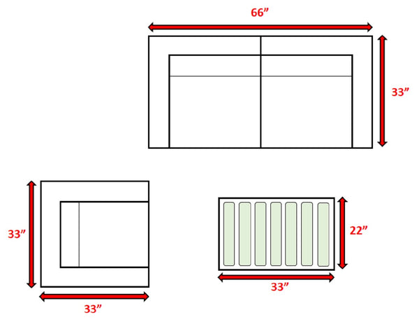 English Elm 3-Person Coastal HDPE Wicker Patio Set with 5” Olefin Cushions, Rust-Resistant Frame, No Assembly Needed B120S00116