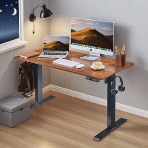 English Elm Electric Sit Stand Desk with Seamless One Piece Top and Industrial Steel Frame W1769P345628