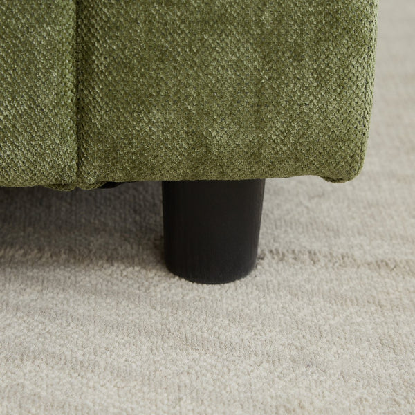 English Elm 94.8" Chenille Modern Deep Seat Sofa Plush Cloud-Like Upholstery, Solid Wood Frame, Luxurious Comfort Green W1193S00172