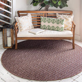 Unique Loom Outdoor Modern Links Machine Made Striped Rug Brown, Brown/Black 6' 1" x 6' 1"