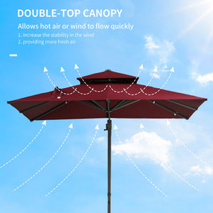 English Elm Outsunny 10Ft Offset Cantilever Patio Umbrella – Versatile Shade Solution With 360° Rotation & Tilt W2225P217598-GIGA