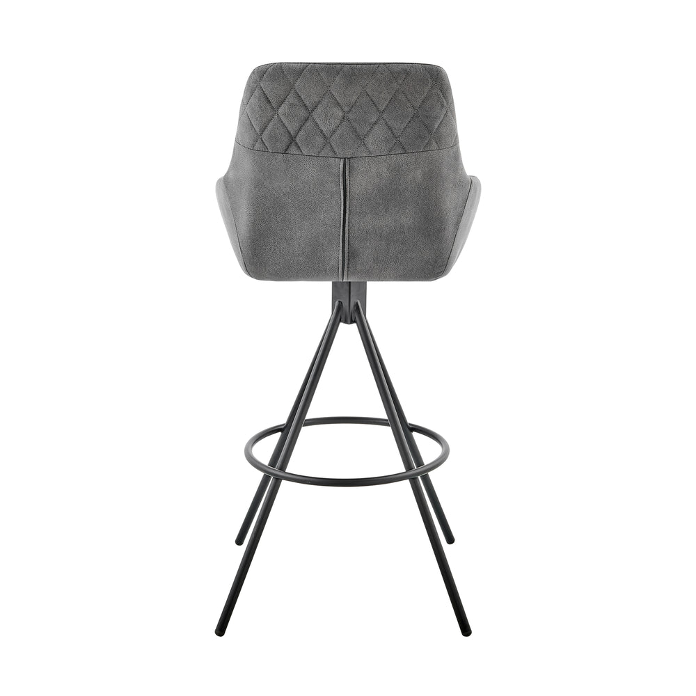English Elm Mornix Charcoal 30" Bar Height Bar Stool with Durable Spill-Resistant Fabric & Sleek Black Frame B2736P268559