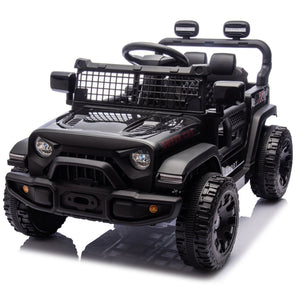 English Elm 24v Kids Ride on Car with Parental Remote Four Wheel Suspension Led Lights Bluetooth Black W1578P235080