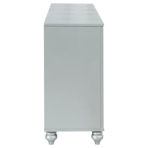 English Elm Arabesque Six Drawer Dresser with Crystal Pulls and Fretwork Art Deco Glam Finish B062P441419