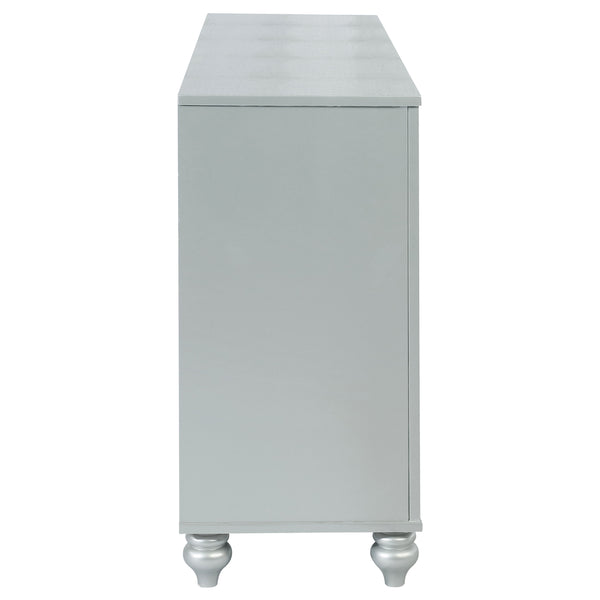 English Elm Arabesque Six Drawer Dresser with Crystal Pulls and Fretwork Art Deco Glam Finish B062P441419