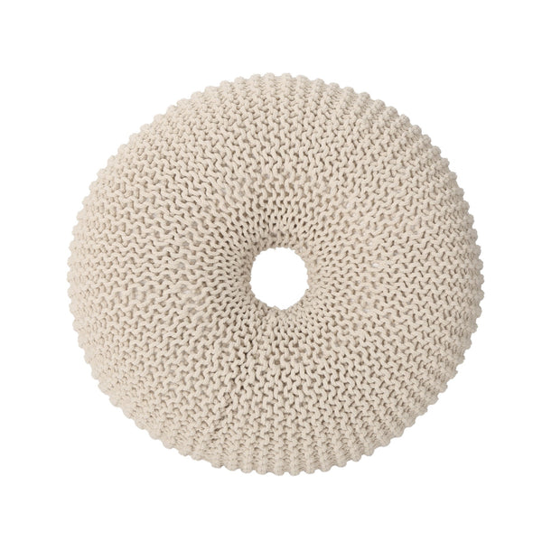 English Elm Knited Chunky Cotton Hand Knit Donut Pouf Artisan Footrest for Living Room or Nursery 62657.00BGE