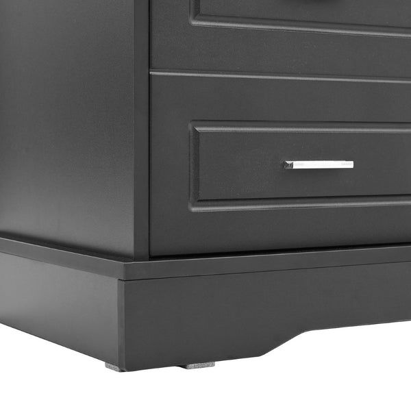 English Elm On-Trend Stylish Hall Tree With Sliding Doors, 6 Hooks, Cushion Bench & Smart Storage For Entryways N721P205787B-GIGA