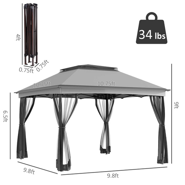 English Elm Easy Pop up Gazebo Outdoor Screen House with Vented Roof Mesh Walls and Carry Bag T3971P426149
