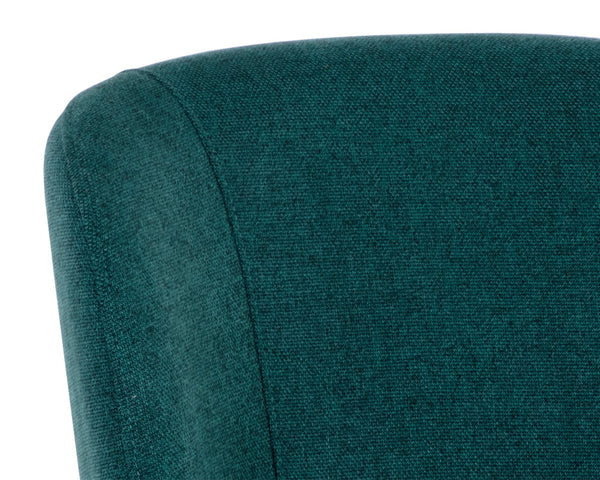 Sunpan Ivana Dining Chair - Stylish Modern Design with Smooth Curves and Elegant Gunmetal Stainless Steel Legs Soho Teal