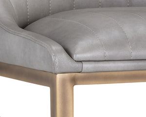 Sunpan Halden Urban Bar Stool with Bold Channel Tufting and Rustic Bronze Steel Frame for Stylish Spaces Bravo Metal