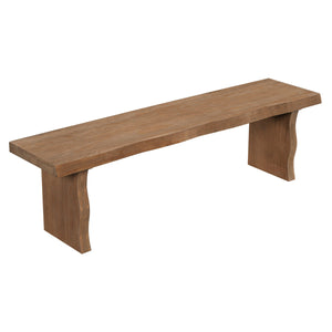 English Elm Indoor Solid Pine Dining Bench Seats Three Adults Farmhouse Style Kitchen Seating N779P329115B