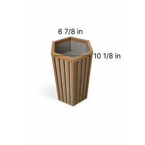English Elm Hexagon Column Aluminum Outdoor Planter Geometric Architectural Patio Entryway Accent Chestnut B2755P462189