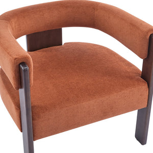 English Elm Christopher Knight Home® - Modern Velvet Upholstered Accent Arm chair with Barrel Back Design, Luxurious Velvet Comfort & Curved Legs Burnt Orange 29.5 L x 25.5 W x 14.5 H N776P205886R