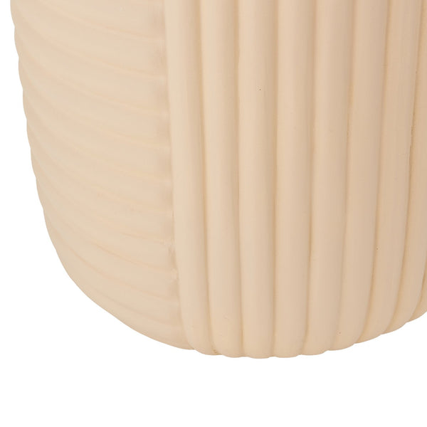 English Elm Outdoor Mgo Sculptural Side Table Handcrafted Ribbed Texture Weatherproof Patio Accent N772P384669W