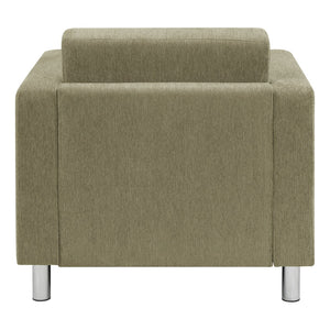 OSP Home Furnishings Pacific Club Chair with Chrome Legs Modern Upholstered Accent Seat for Living Room Armchair PAC51-S126