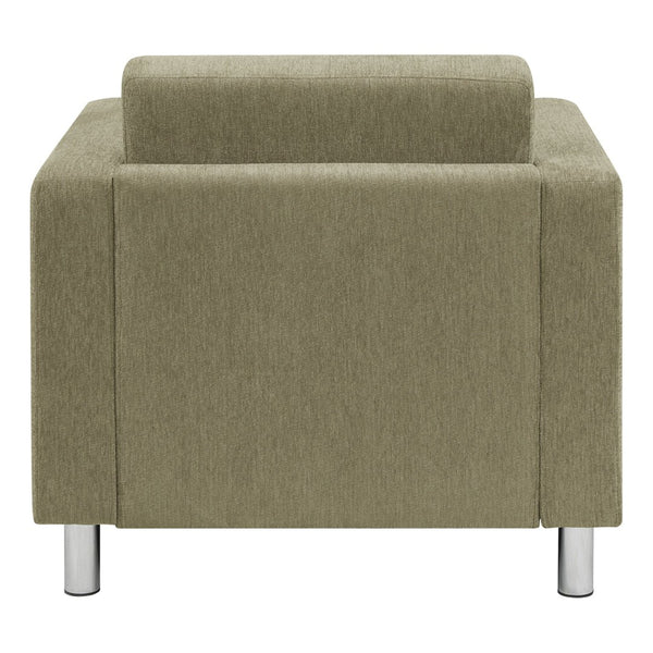 OSP Home Furnishings Pacific Club Chair with Chrome Legs Modern Upholstered Accent Seat for Living Room Armchair PAC51-S126