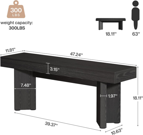 English Elm Triangular Leg Farmhouse Bench with Shoe Storage for Entryway or Kitchen Dining T3971P462359
