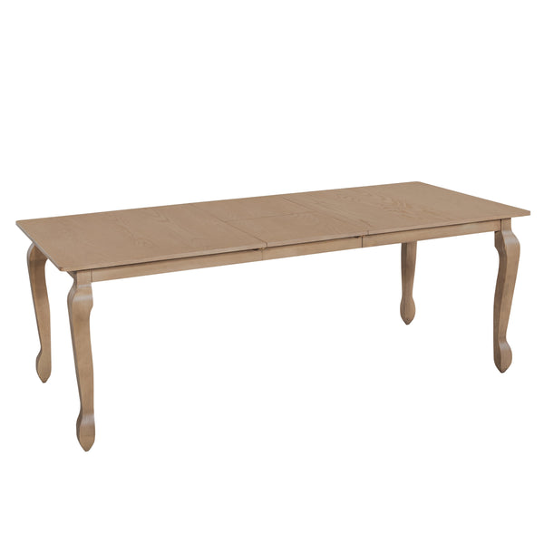 English Elm Christopher Knight Home® - EXT. EXT. DINING TABLE with French Country Cabriole Legs, Butterfly Leaf Expandable Rustic Chic 79.65" Light Natural N771P355876A