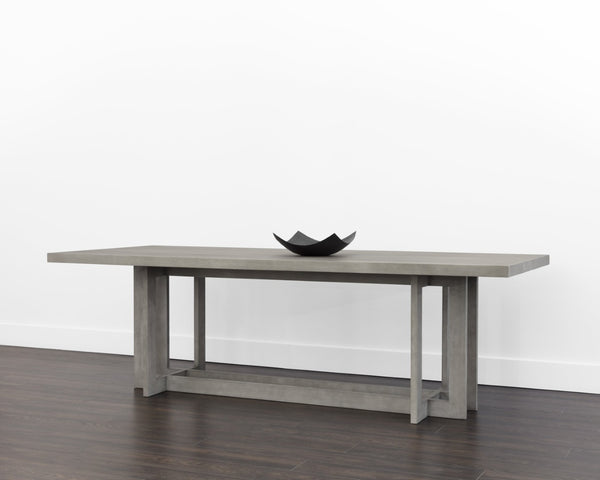 Sunpan DISERA Dining Table in Ash Grey - 96" Solid Oak Elegance with Unique Character for Stylish Dining 110546
